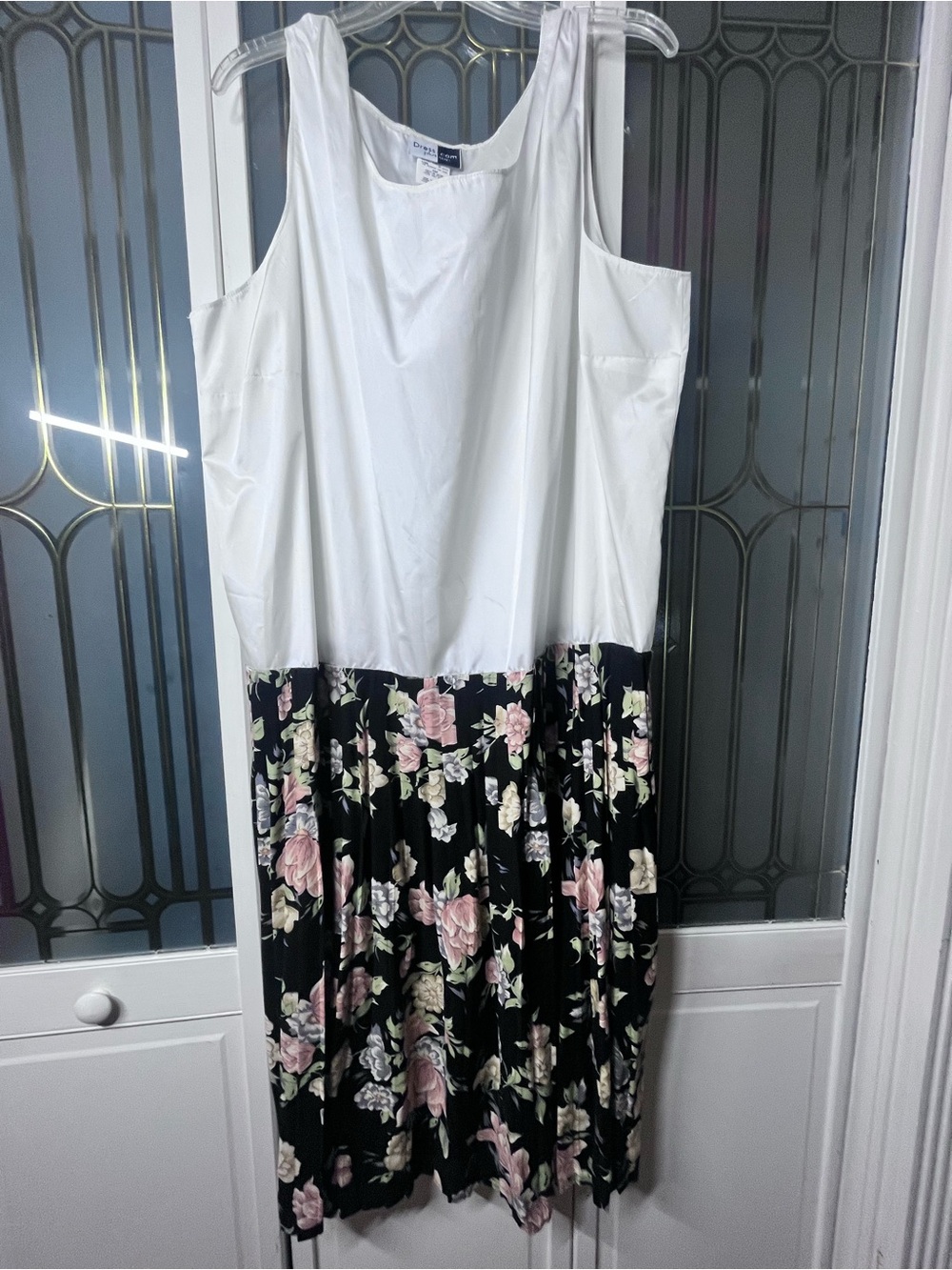 Dress.com Plus Size 24W Floral Color Block Sleeveless Midi Dress Cottagecore